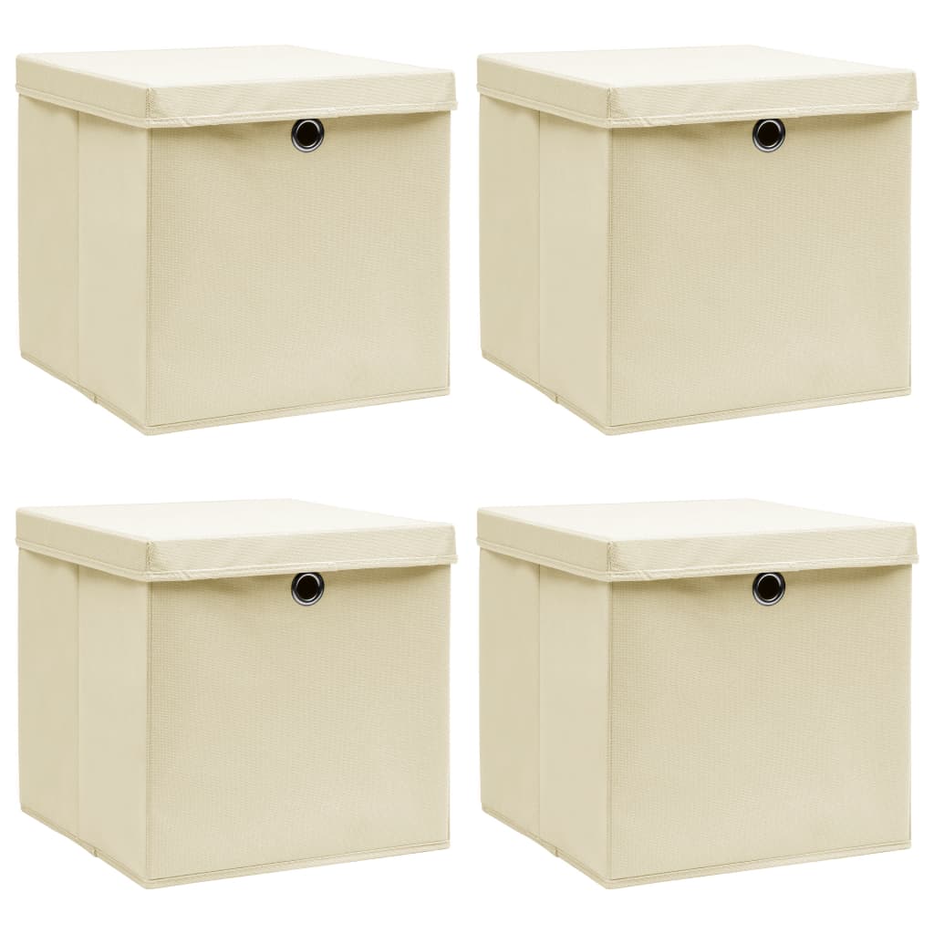 Aufbewahrungsboxen 4 Stk. Blau 32x32x32 cm Stoff