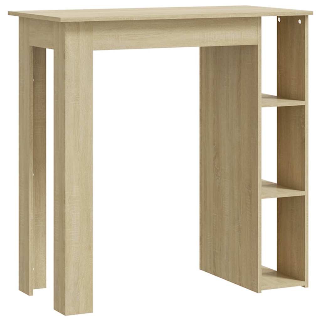 Bartisch mit Regal Weiß 102x50x103,5 cm Holzwerkstoff