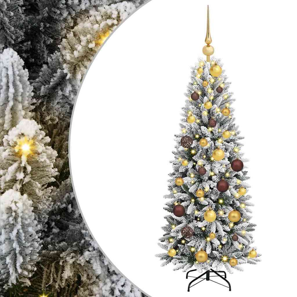 Künstlicher Weihnachtsbaum mit 150 LEDs mit Ständer Weiß 120 cm