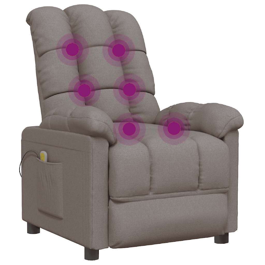 Massagesessel Hellgrau Stoff