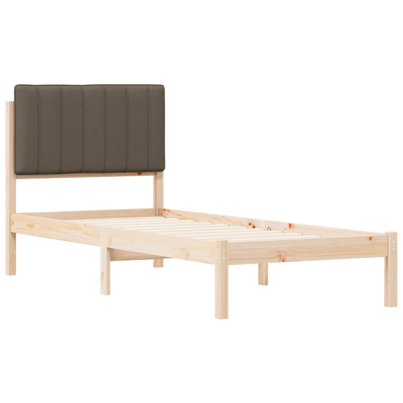 Bettgestell mit gepolstertem Kopfteil Hellgrau 200 x 200 cm