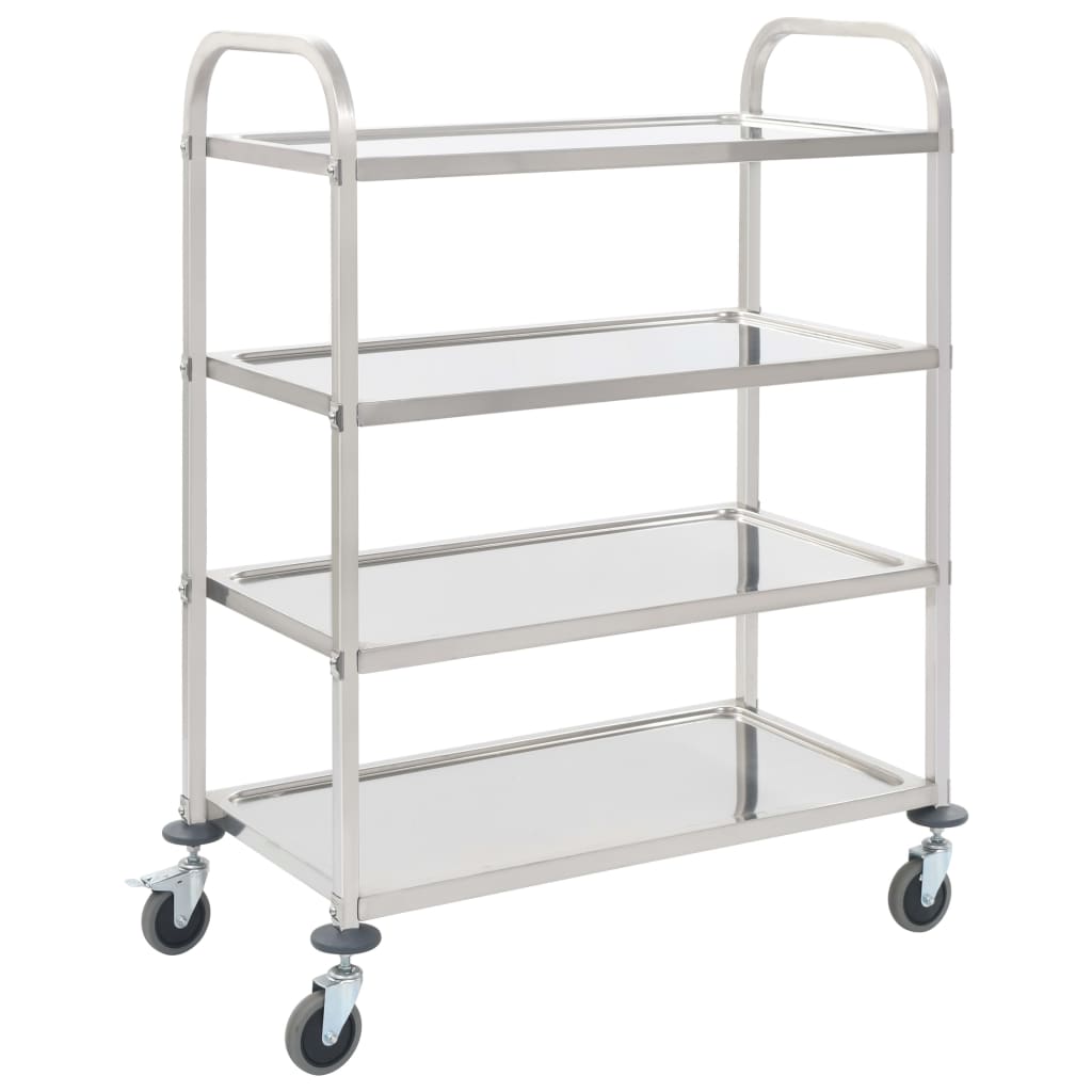 2-Stufiger Servierwagen 96,5 x 55 x 90 cm Edelstahl