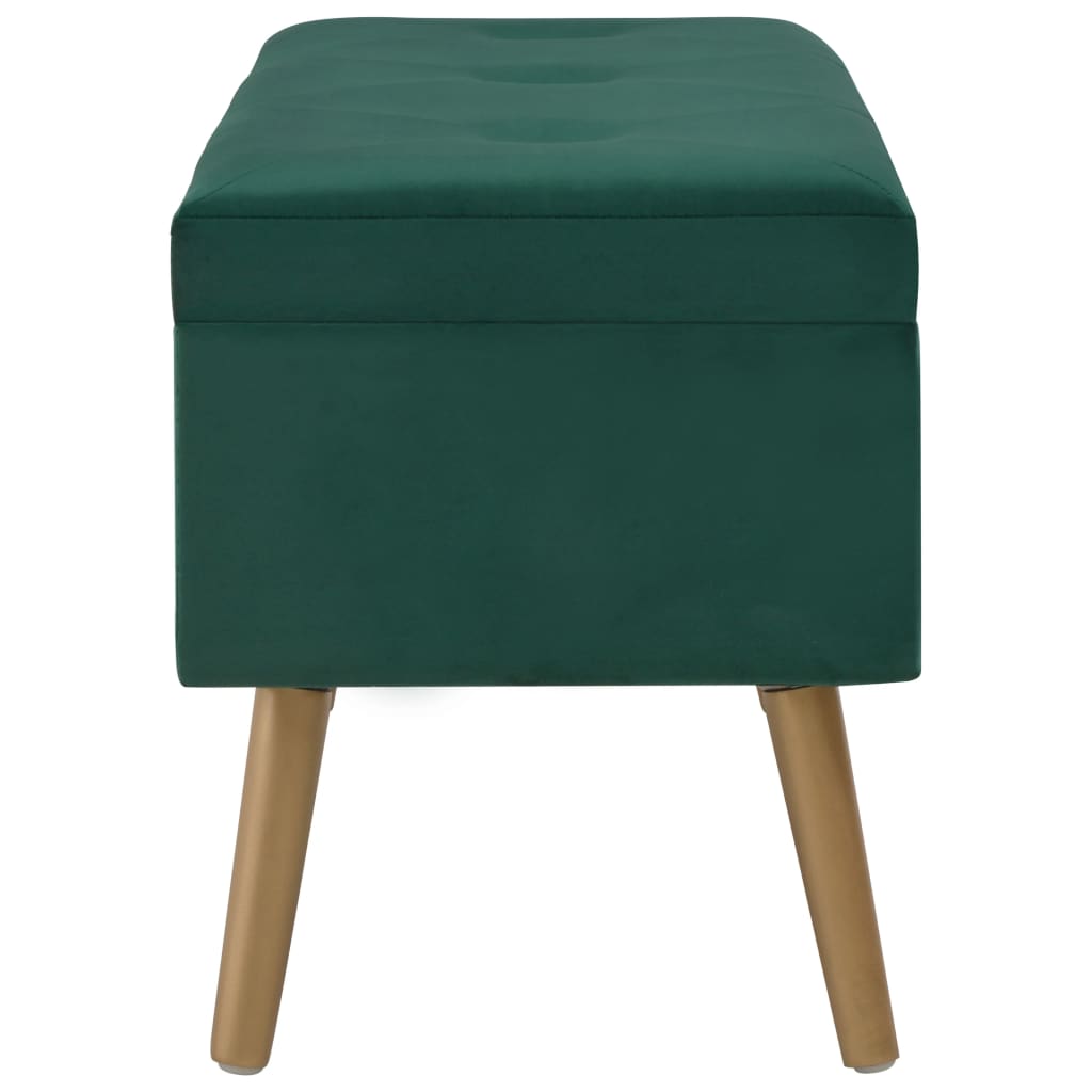 Bank mit Staufach 80 cm Grün Samt