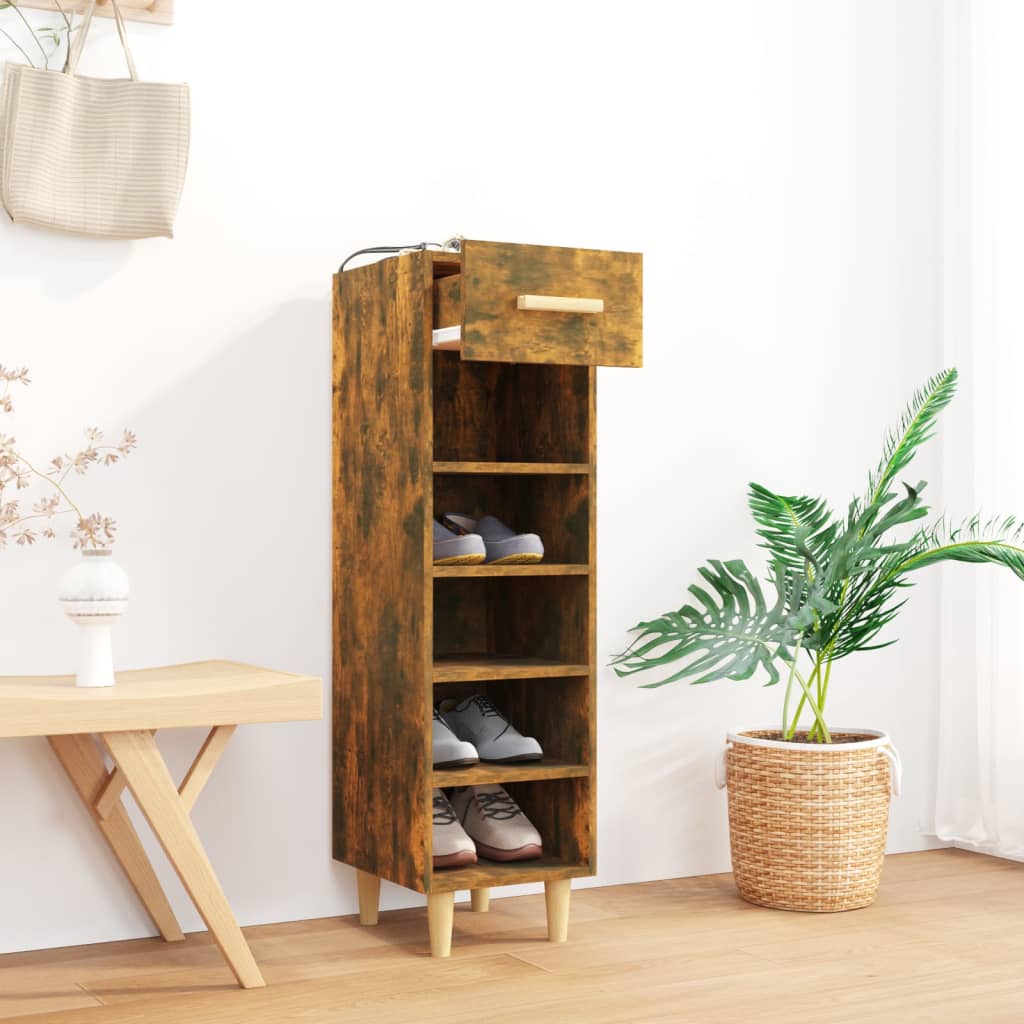 Schuhschrank Betongrau 30x35x105 cm Holzwerkstoff