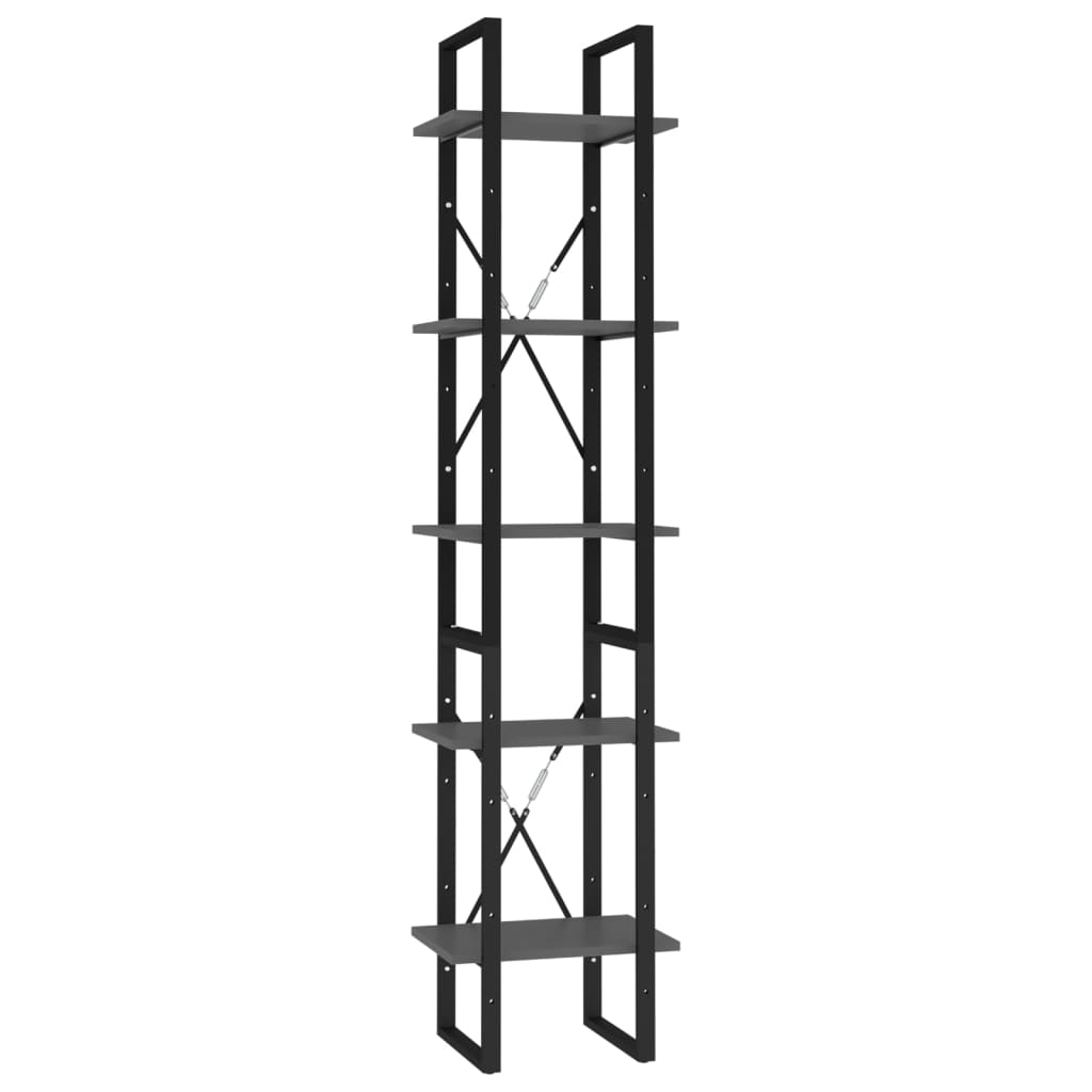Bücherregal 5 Fächer Weiß 40x30x175 cm Holzwerkstoff