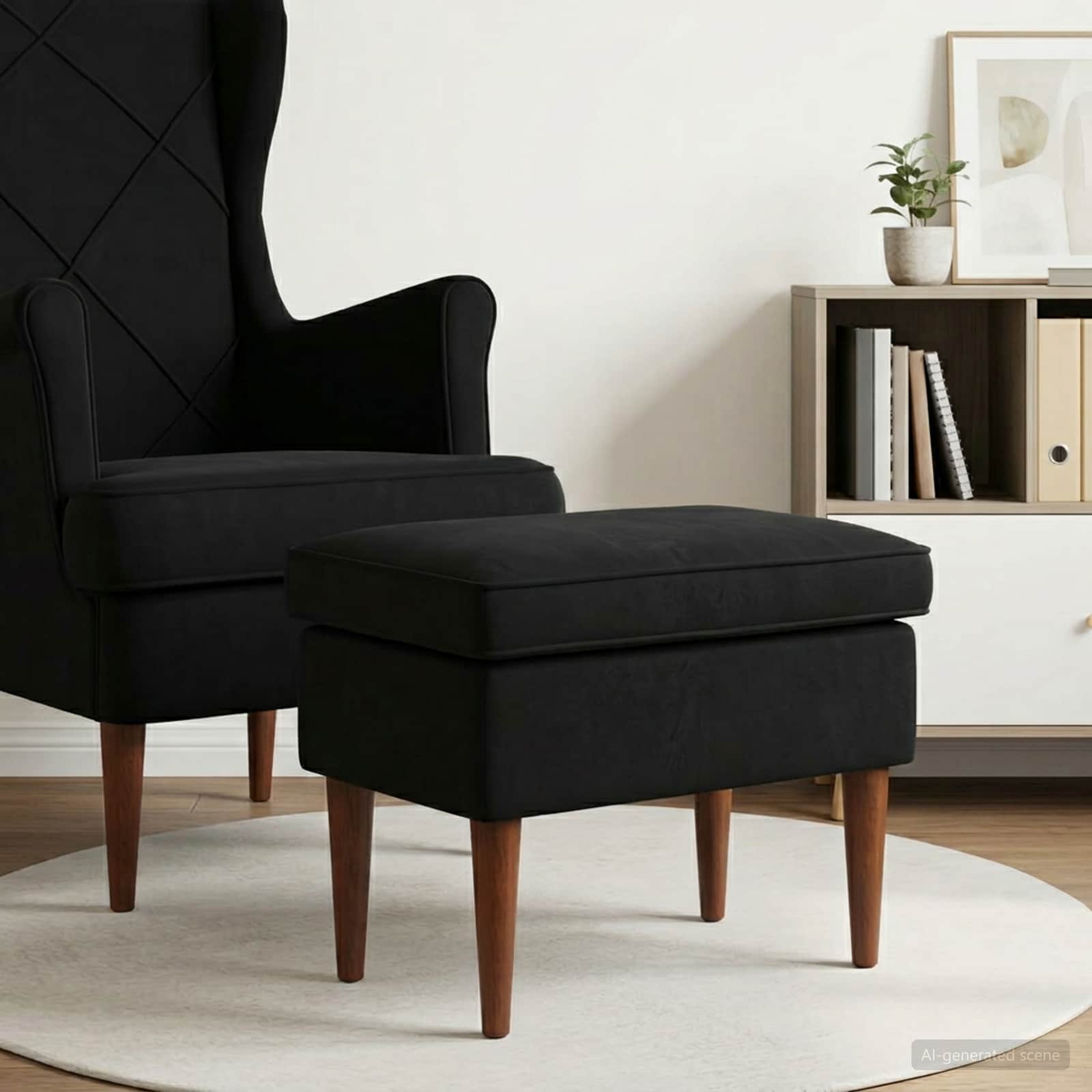 Hocker Hellgrau 55 x 35 x 41 cm Samt