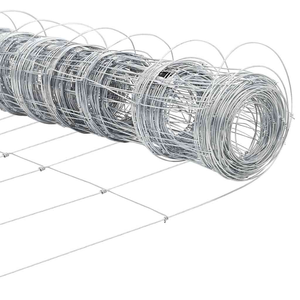 Ground Fix Geschweißter Drahtzaun 25 x 0,8 m Silber Netz