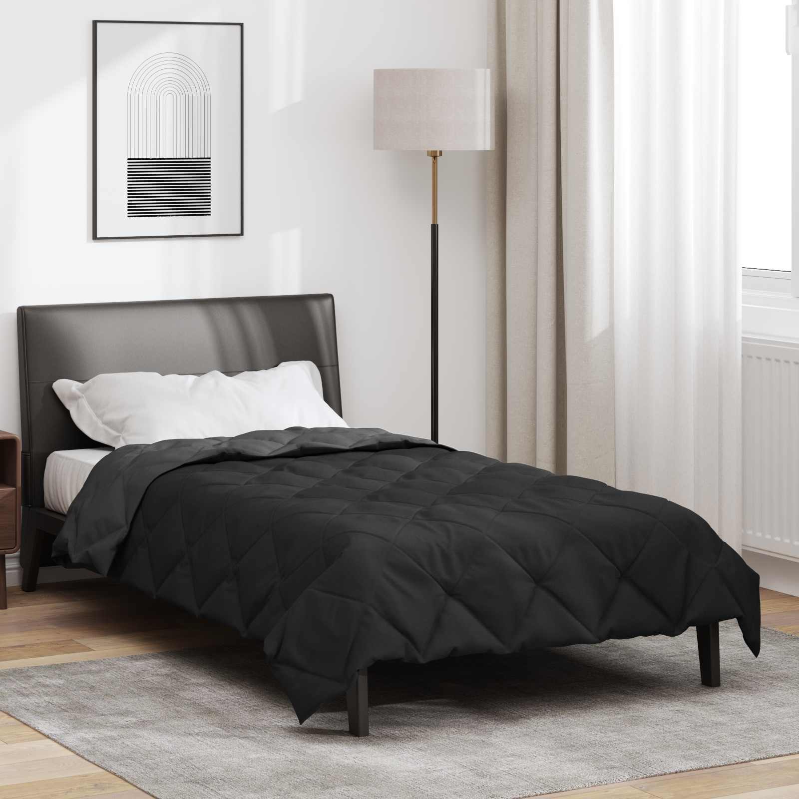 Ganzjahresbettdecke Anthrazit 135 x 200 cm Mikrofaser