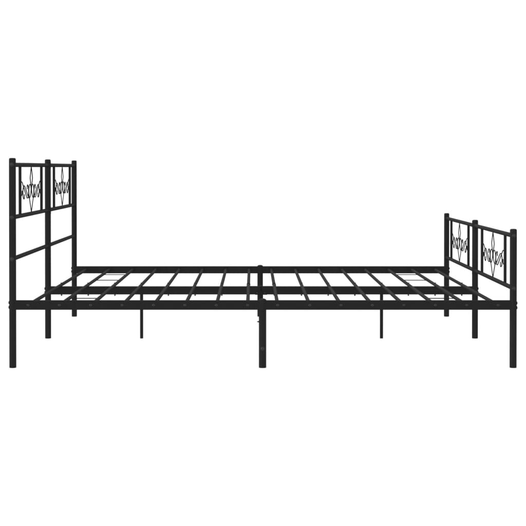 Bettgestell mit Kopfteil Metall Schwarz 100x190 cm