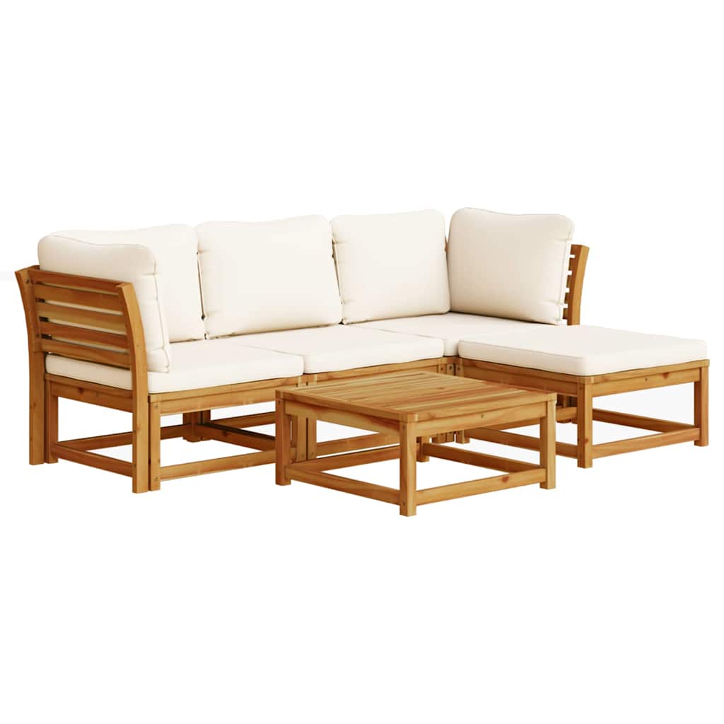 4-tlg. Garten-Lounge-Set mit Kissen Massivholz Akazie