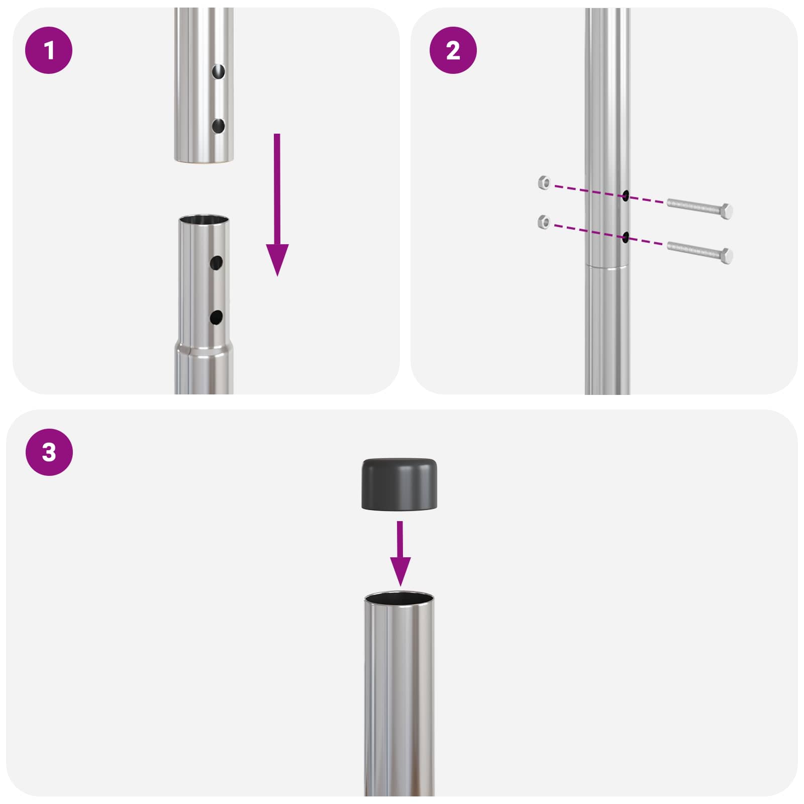 Zaunpfosten 2 pcs Grün 50 cm Pulverbeschichteter Stahl