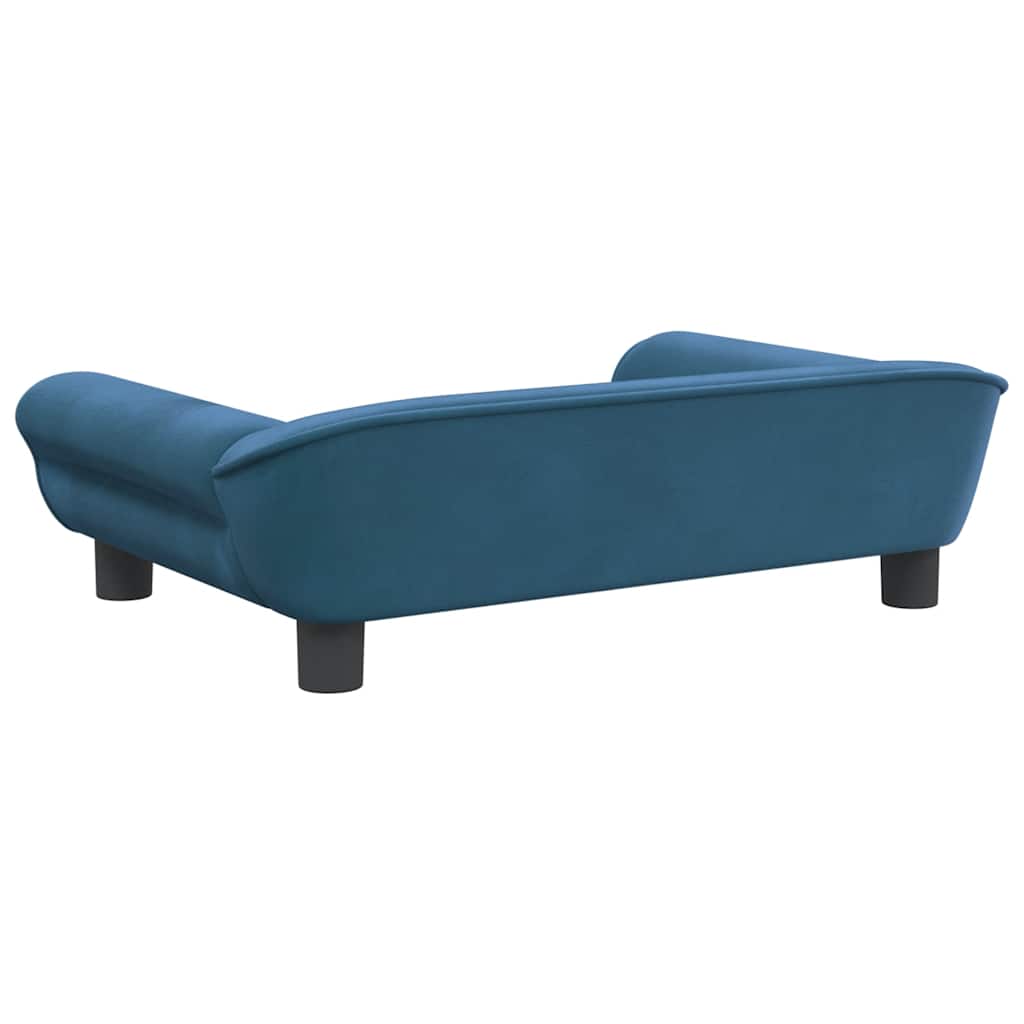Kindersofa Blau 100x50x26 cm Samt