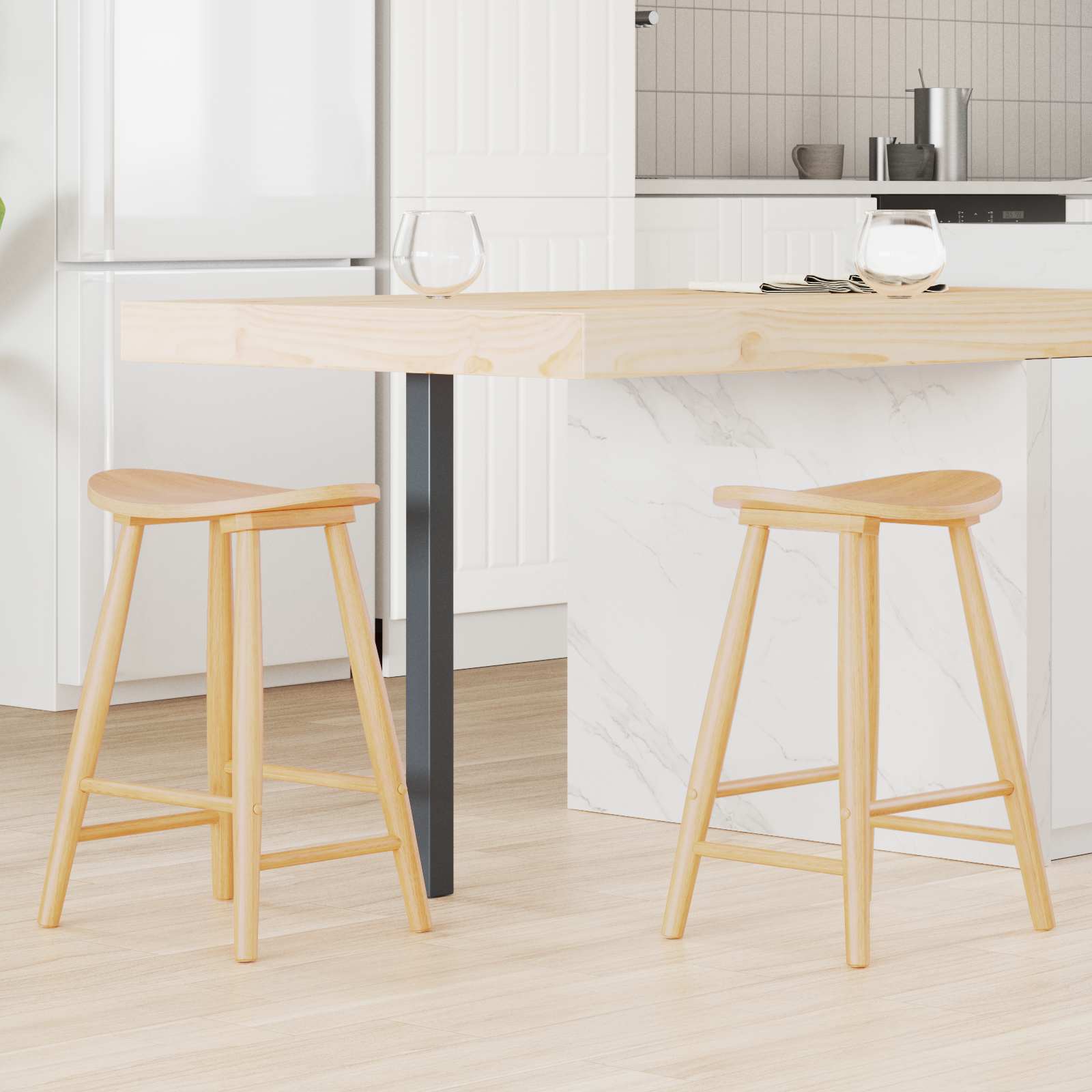 Esszimmerstühle 2 pcs Hellbraun 46 x 37 x 63 cm