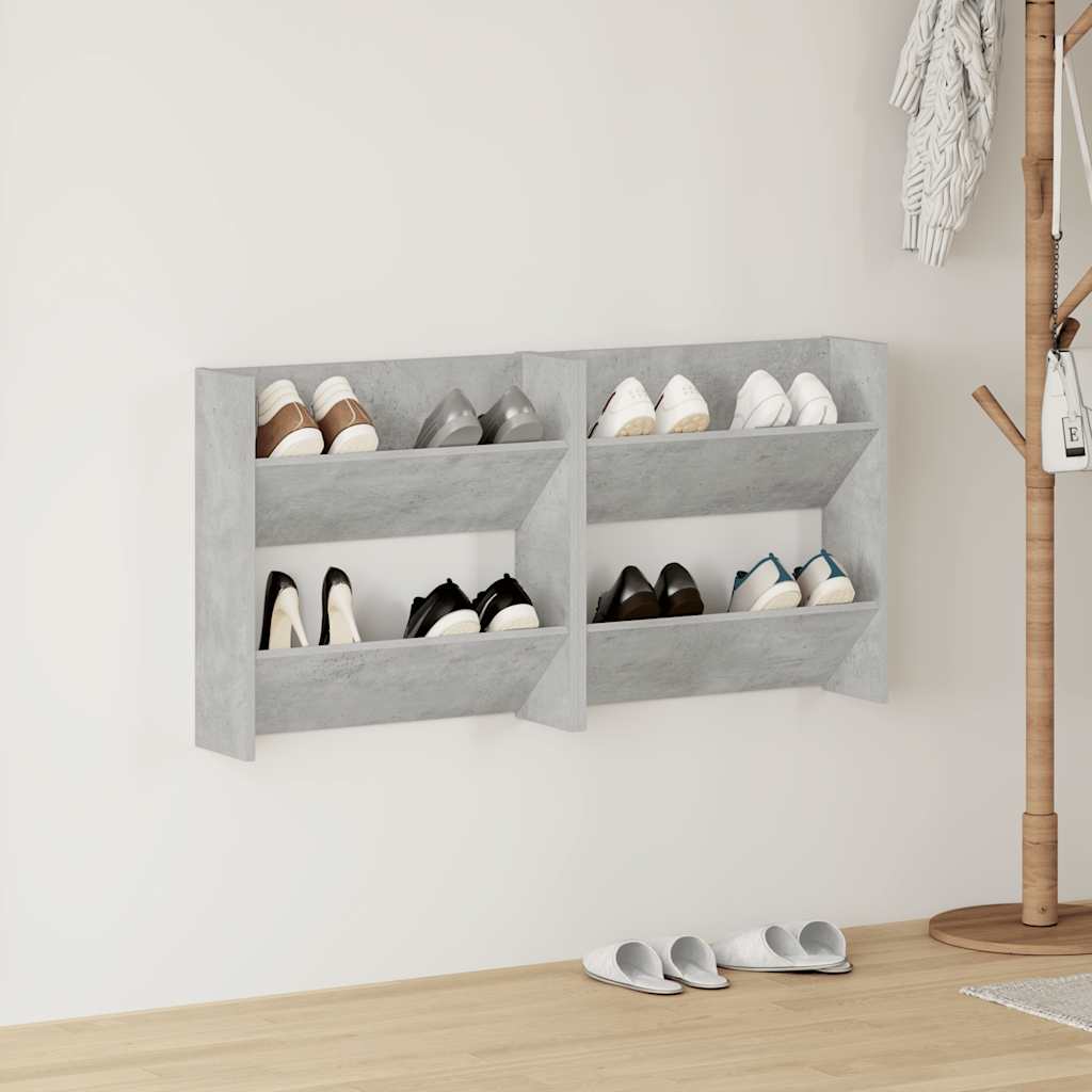 Wand-Schuhschränke 4 Stk. Weiß 60x18x60 cm Holzwerkstoff