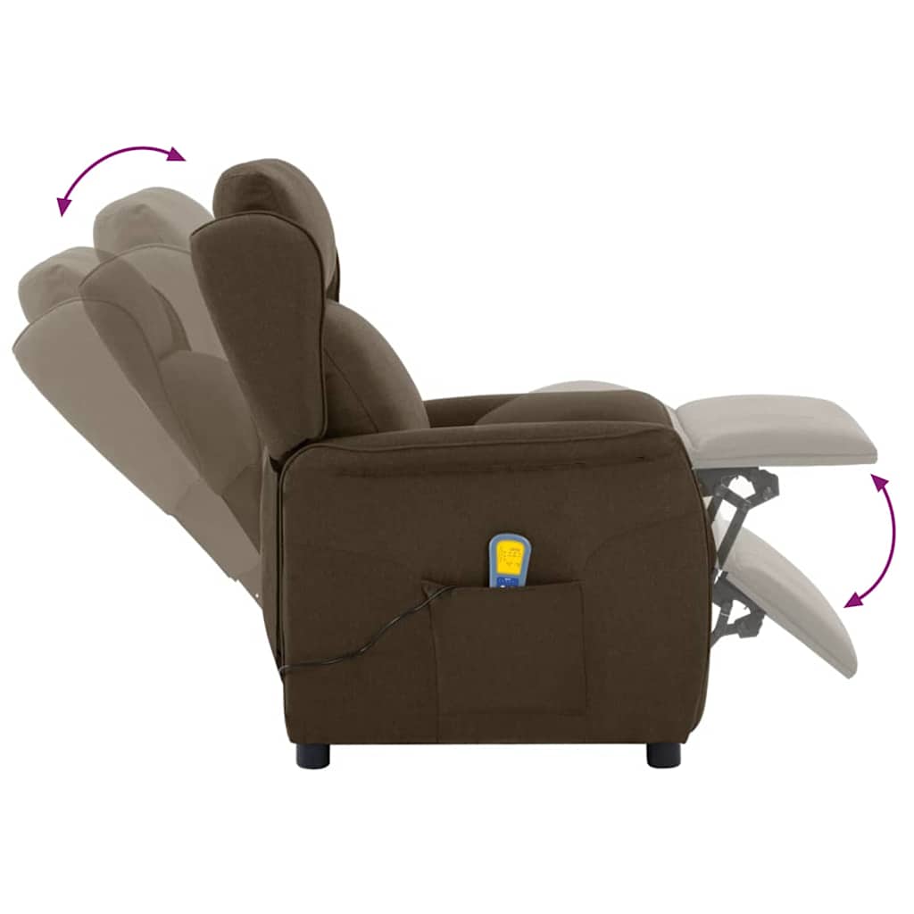Massagesessel mit Kissen Hellgrau 93,5 x 67,5 x 101,5 cm Stoff