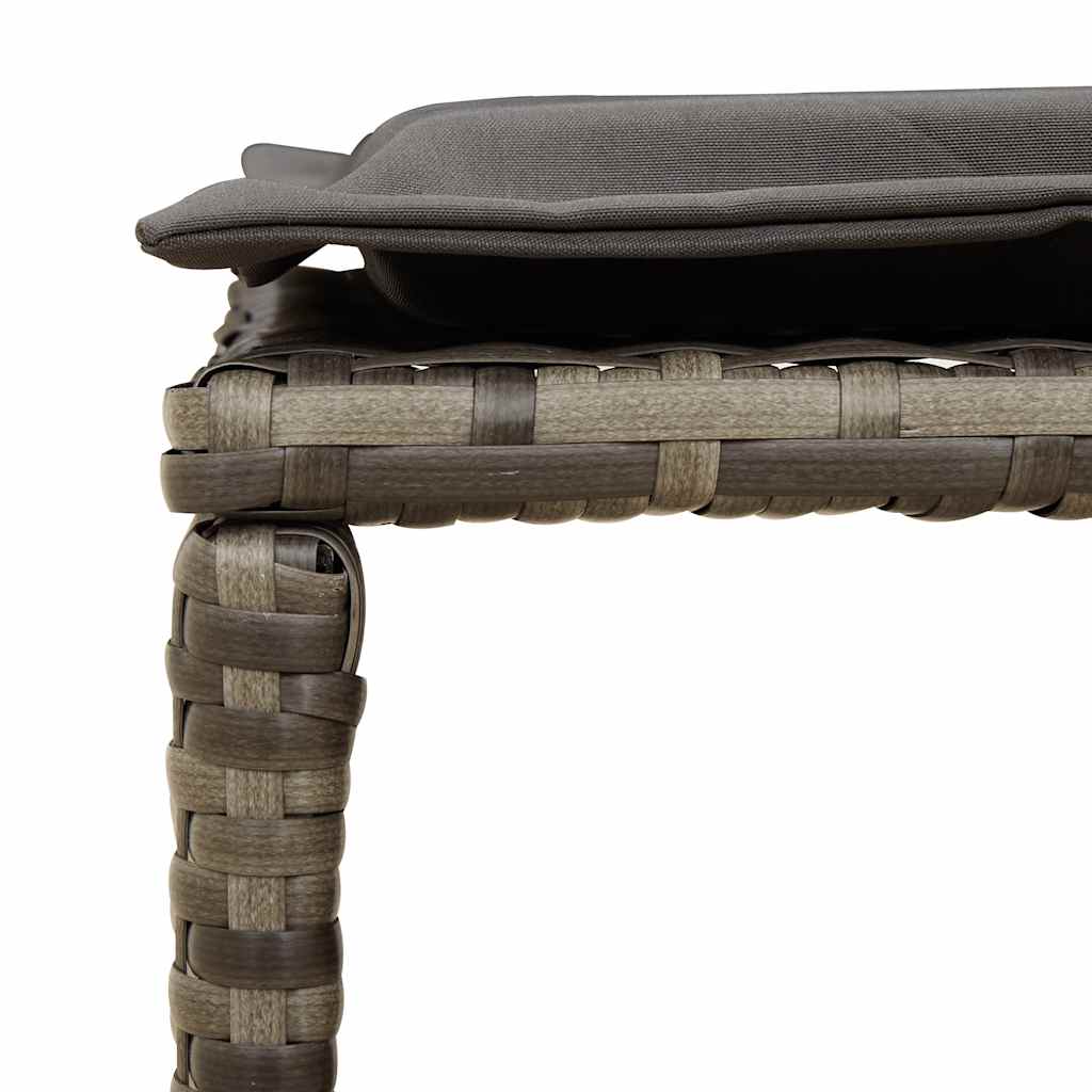 5-tlg. Garten-Sofagarnitur Kissen Stapelbar Schwarz Poly Rattan