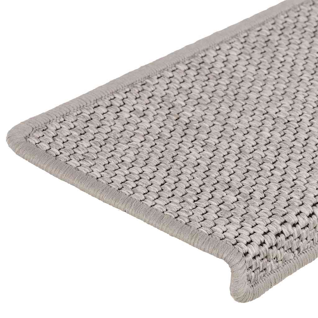 Treppenmatten Selbstklebend Sisal-Look 15 Stk. 65x21x4 Platina