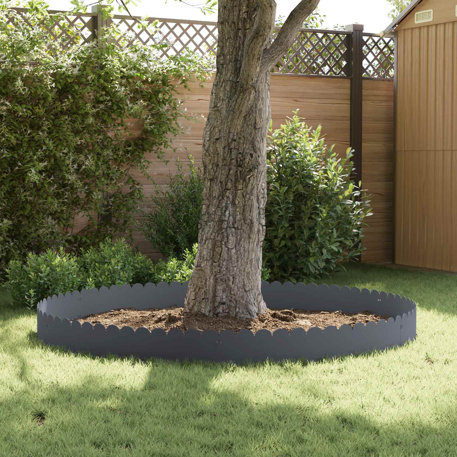 Raseneinfassung 10 pcs 103 x 15 cm Stahl Schwarz