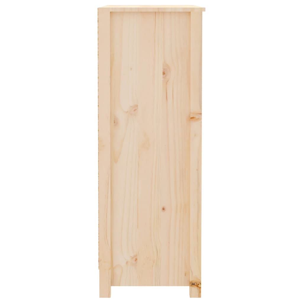 Bücherregal Grau 80x35x68 cm Massivholz Kiefer