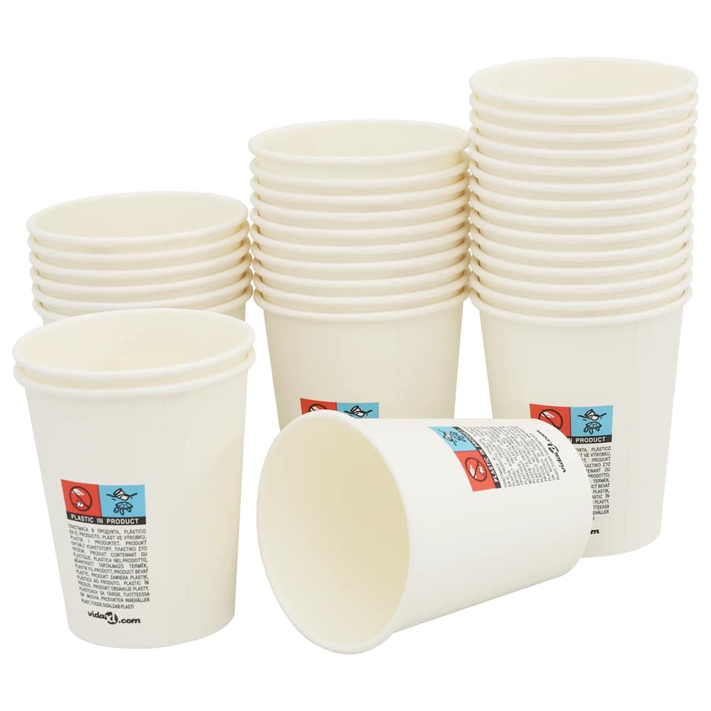 Pappbecher 1000 Stk. 12oz 300ml Weiß