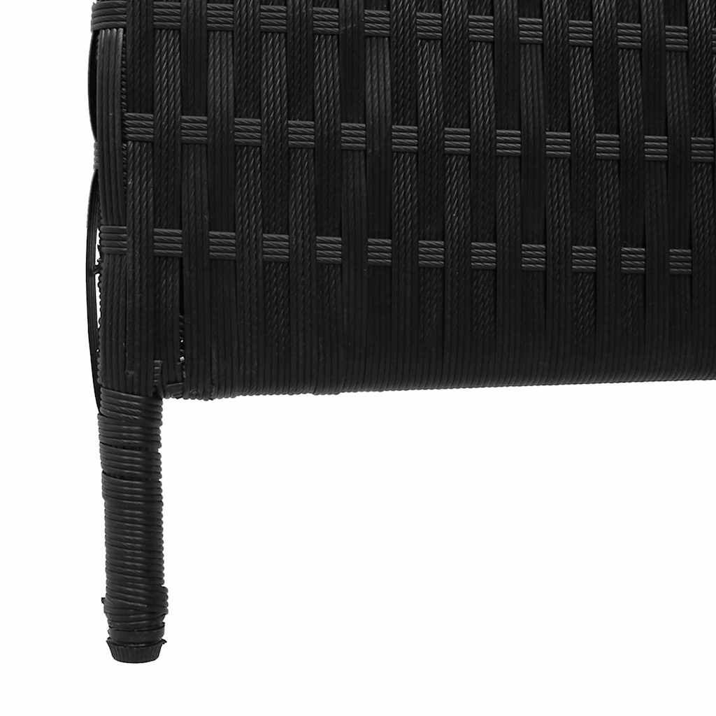 Raumteiler Schwarz 146 x 180 cm Poly-Rattan