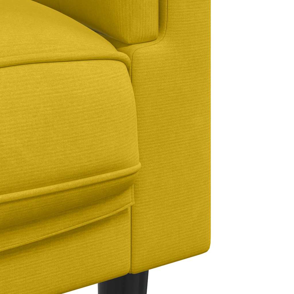 3-tlg. Sofagarnitur mit Kissen Creme Samt