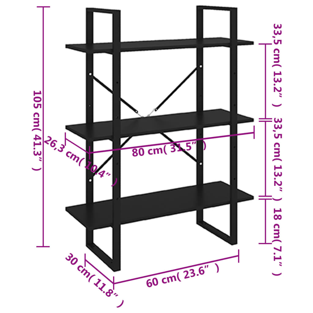 Bücherregal Weiß 80x30x105 cm Holzwerkstoff
