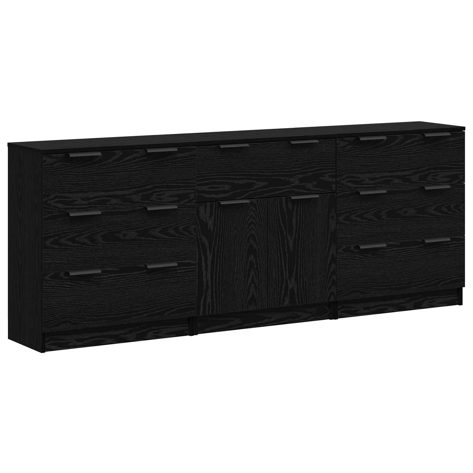 3-tlg. Sideboards Weiß Holzwerkstoff