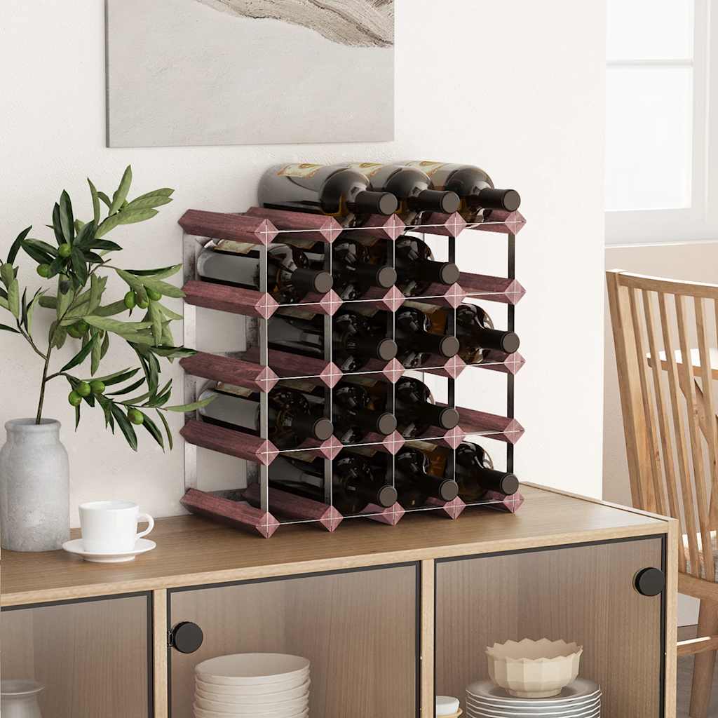 Weinregal für 42 Flaschen Braun Massivholz Kiefer