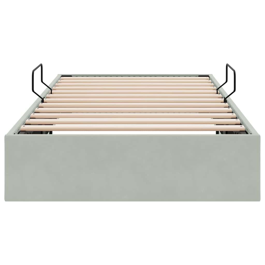 Aufbewahrungsbett mit Matratze Dunkelgrau 100 x 190 cm Samt