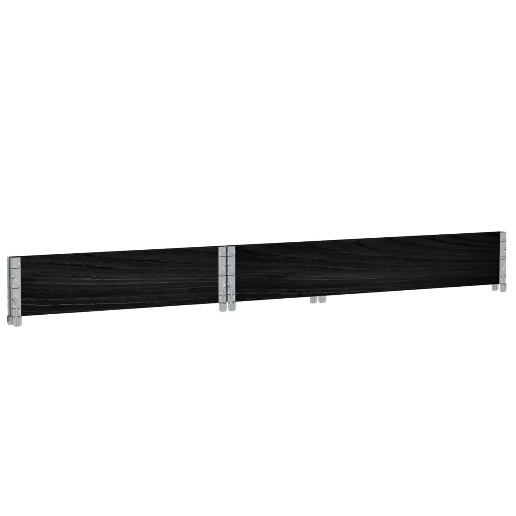 Paletten-Aufsatzrahmen Schwarz 80x60 cm Massivholz Kiefer
