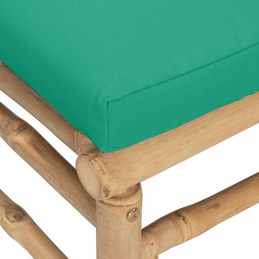 3-tlg. Garten-Lounge-Set mit Hellgrauen Kissen Bambus