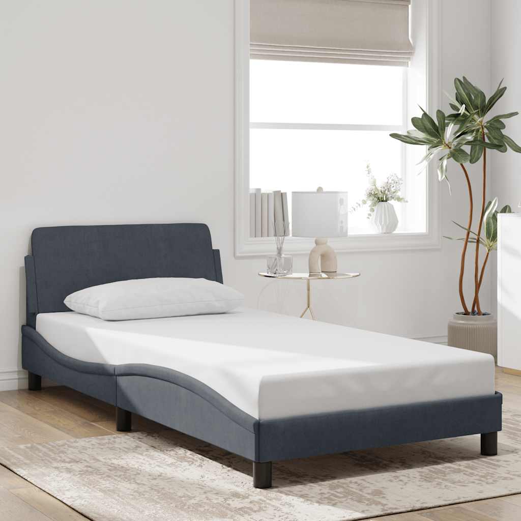 Bettgestell "Dover" Hellgrau 100x190 cm Samt