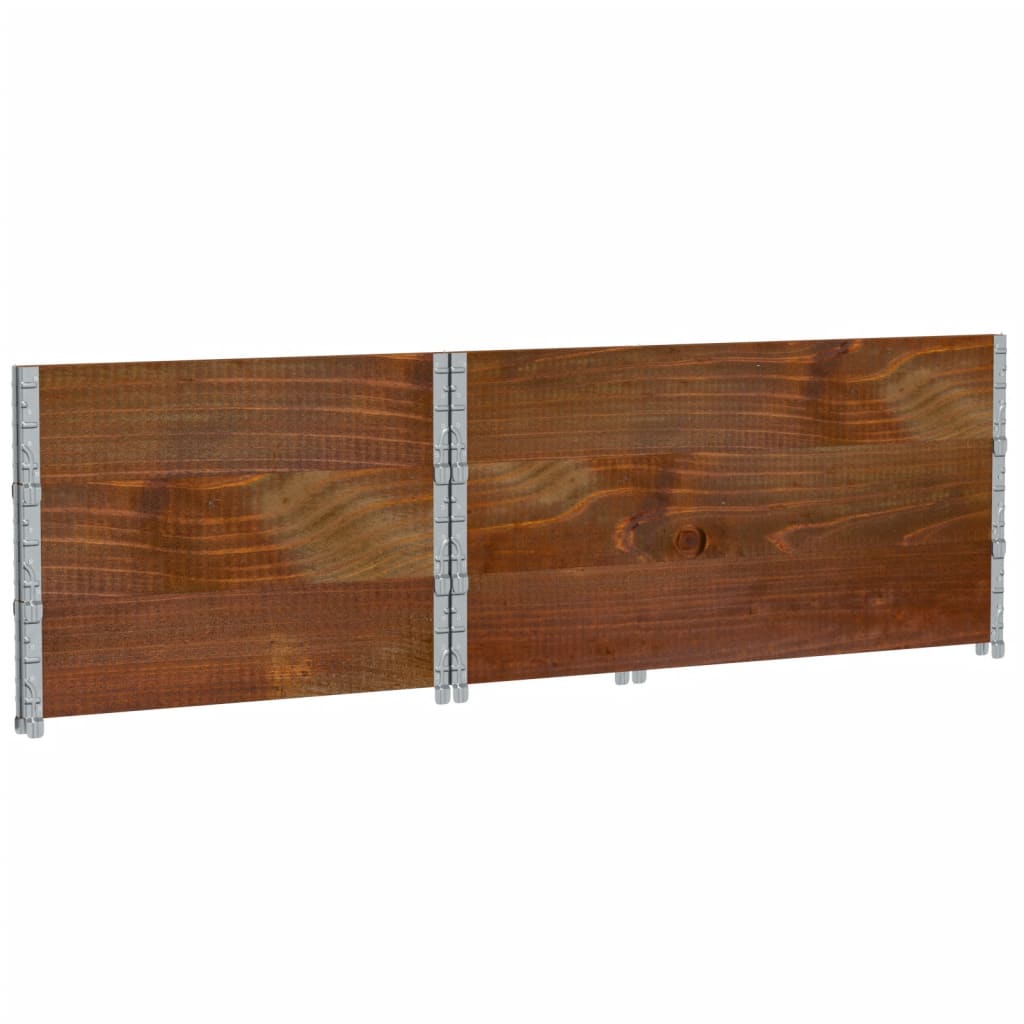 Paletten-Aufsatzrahmen Schwarz 80x60 cm Massivholz Kiefer