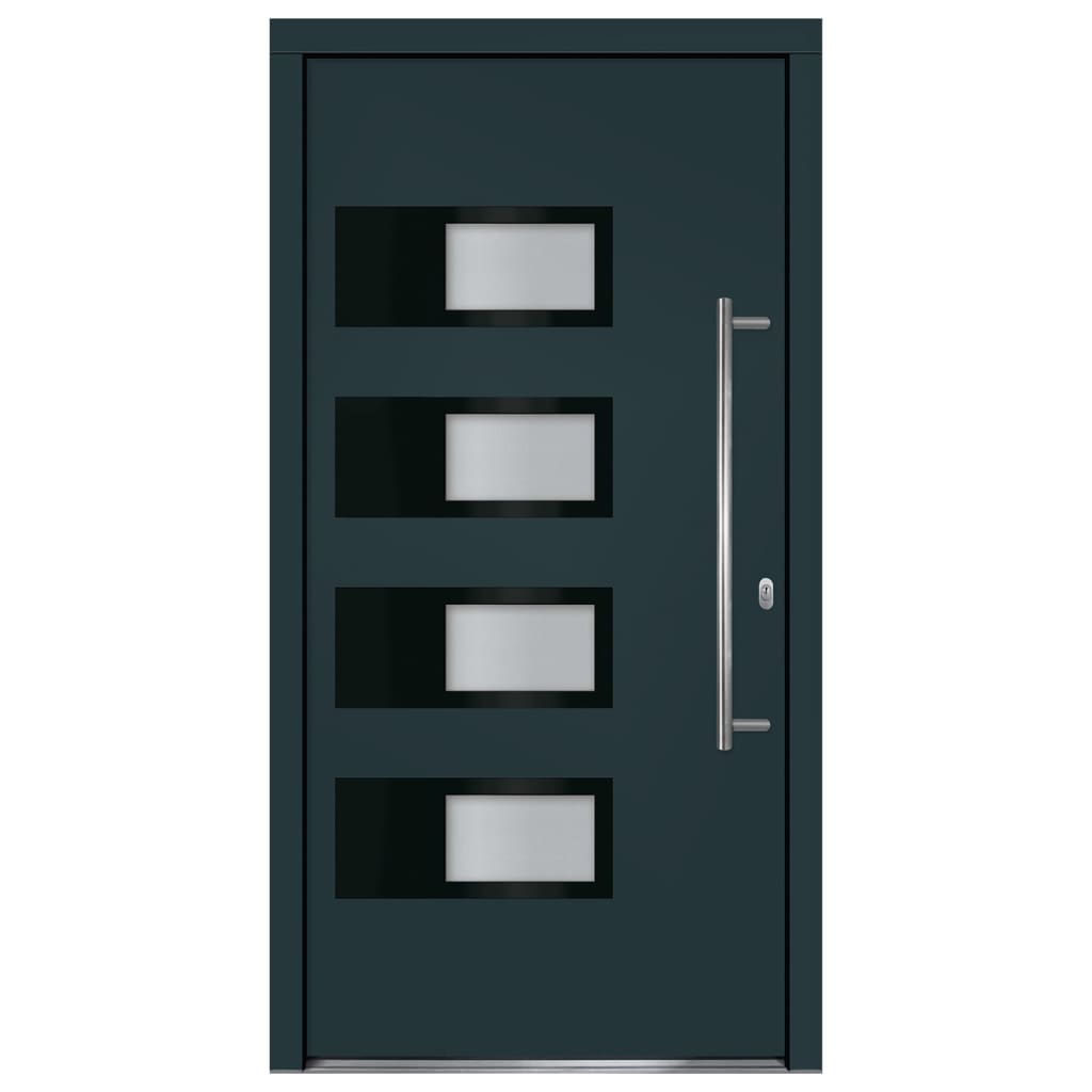 Haustür Anthrazit 100x210 cm Aluminium und PVC
