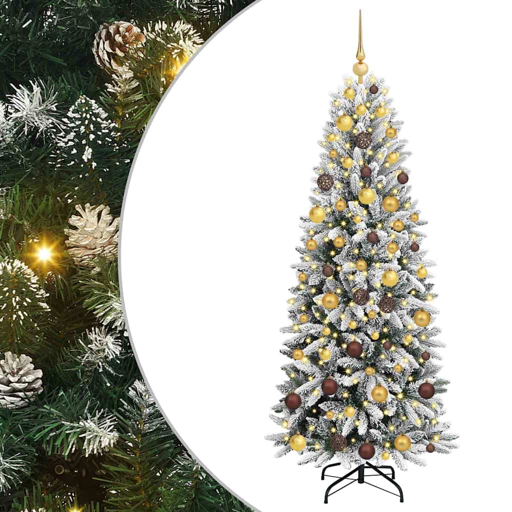 Künstlicher Weihnachtsbaum mit 150 LEDs mit Ständer Weiß 120 cm