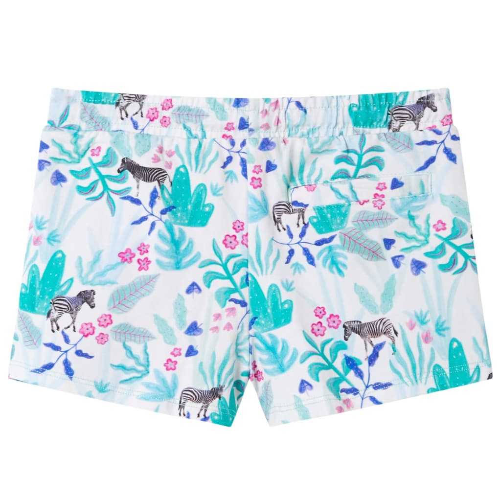 Kindershorts mit Kordelzug Ecru und Dunkles Minzgrün 140