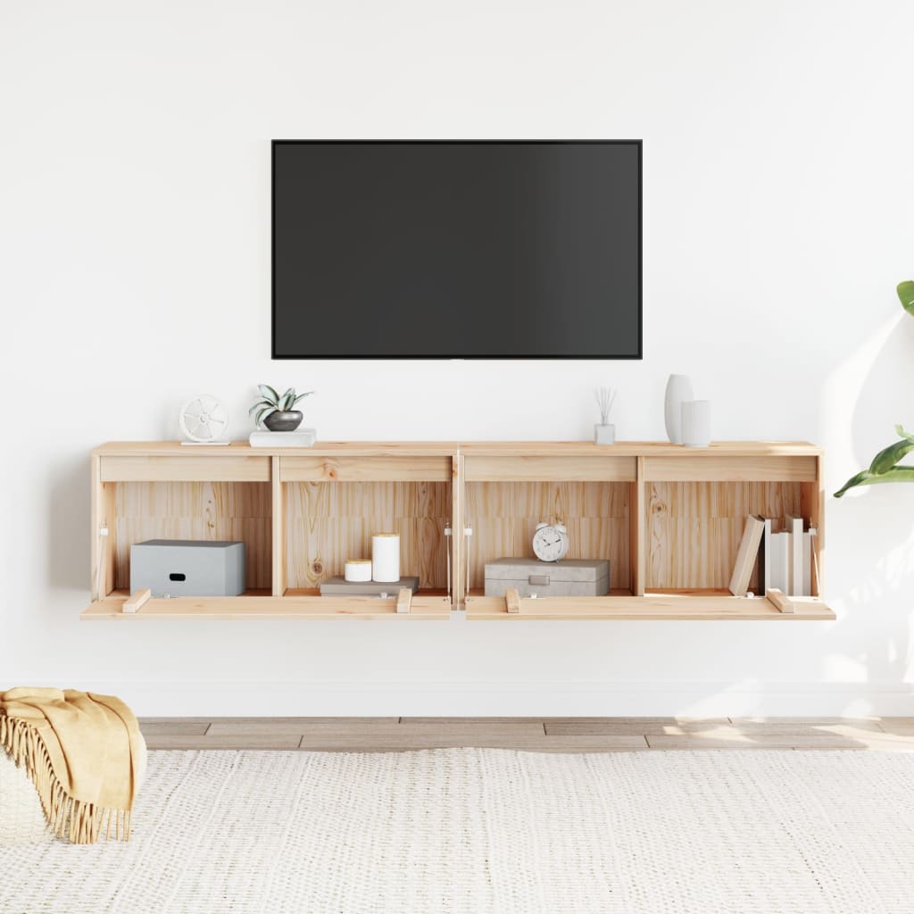 Wandschrank 80x30x35 cm Massivholz Kiefer
