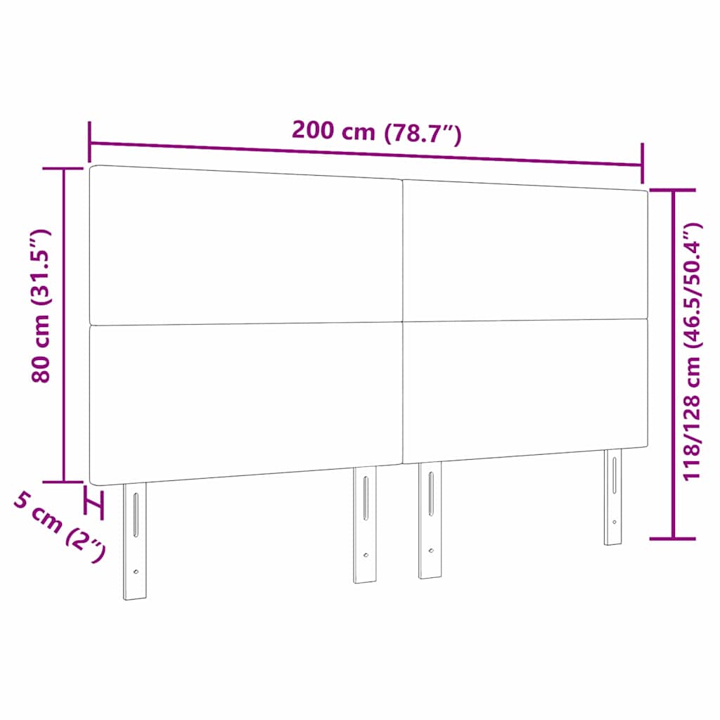 Kopfteil Hellgrau 80 cm Cordstoff