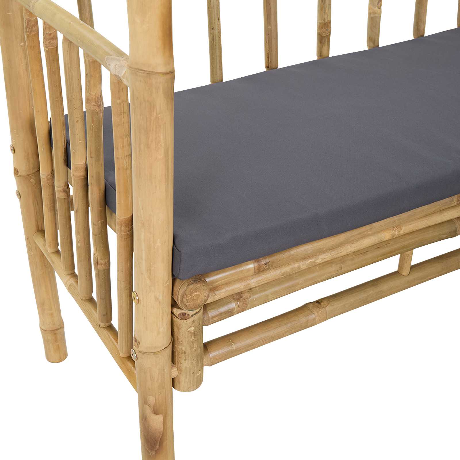 Gartenbogen mit Bank Natur 115 x 50 x 205 cm Bambus