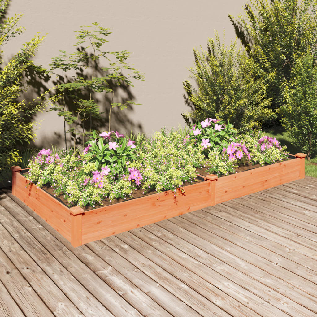 Hochbeet mit Einsatz Grau 120x45x25 cm Massivholz Tanne