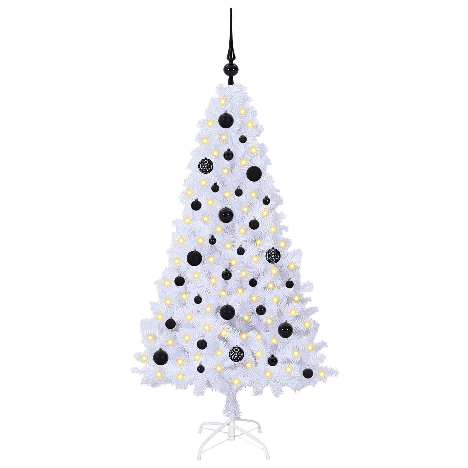 Künstlicher Weihnachtsbaum Weiß 120 cm PVC und Stahl
