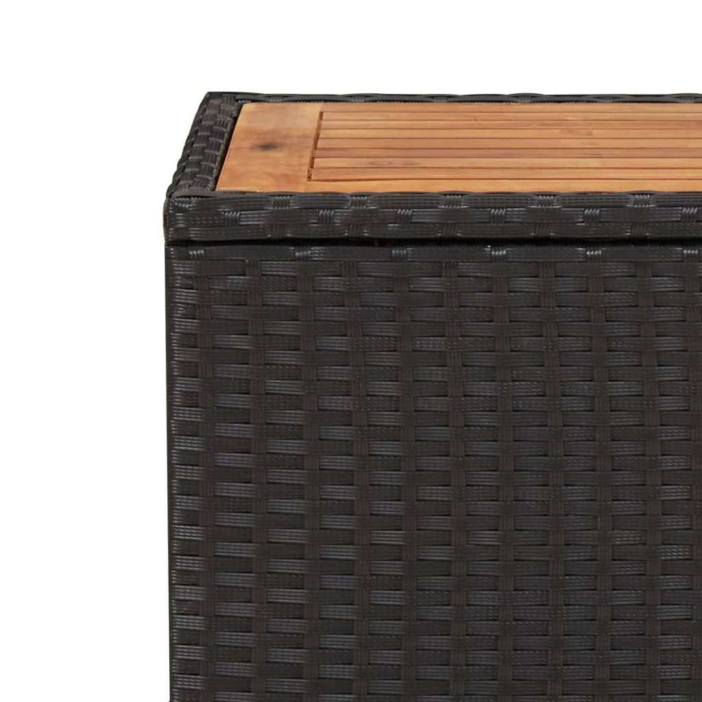 Beistelltisch mit Holzplatte Grau Poly Rattan & Akazienholz