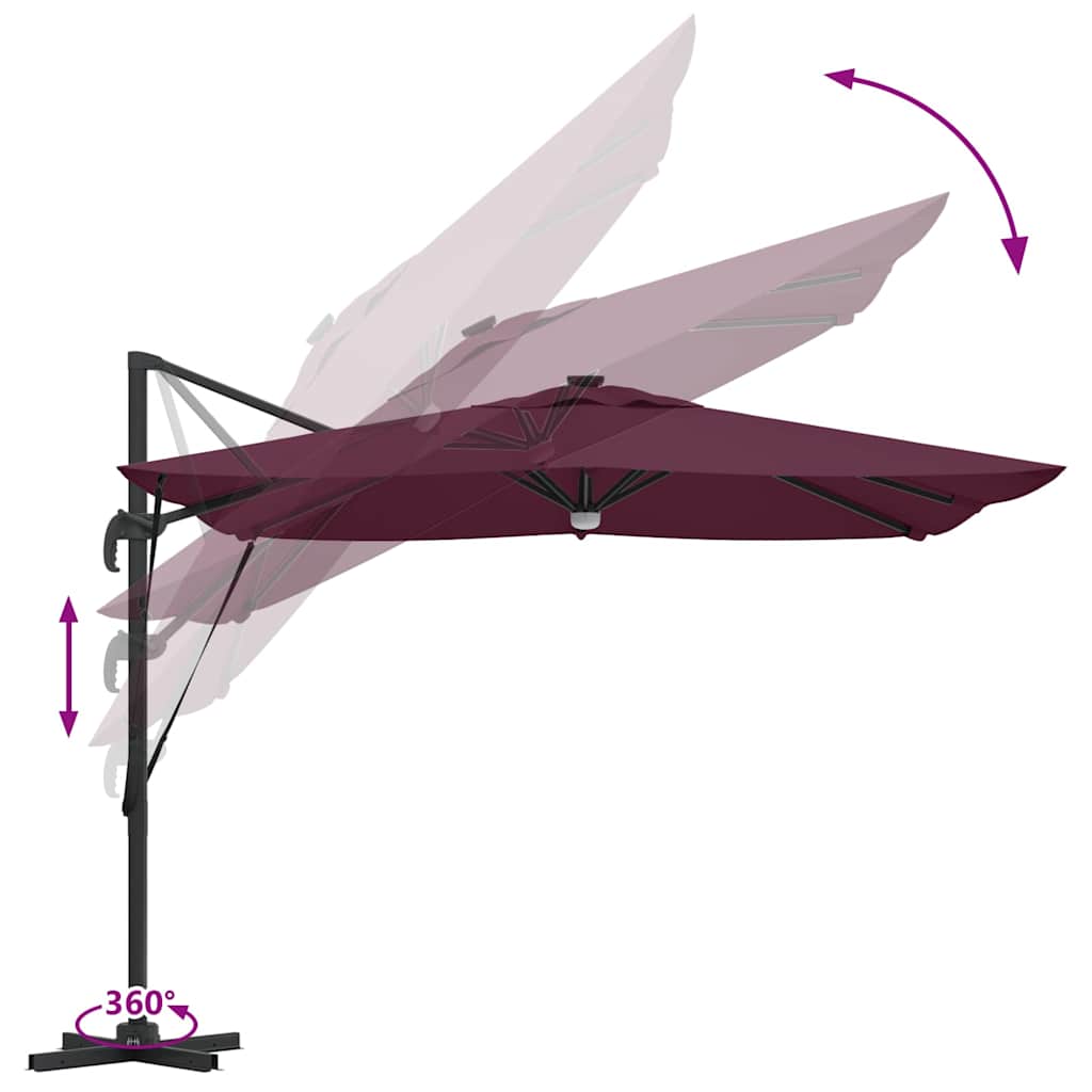 Roma Parasol Beige 286 x 284 x 270 cm Aluminium und Polyester