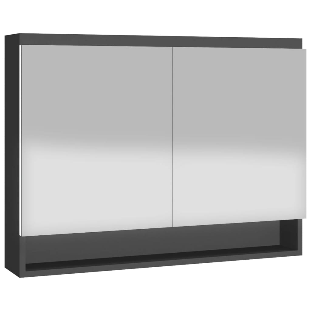 Spiegelschrank fürs Bad 80x15x60 cm Glänzend Schwarz