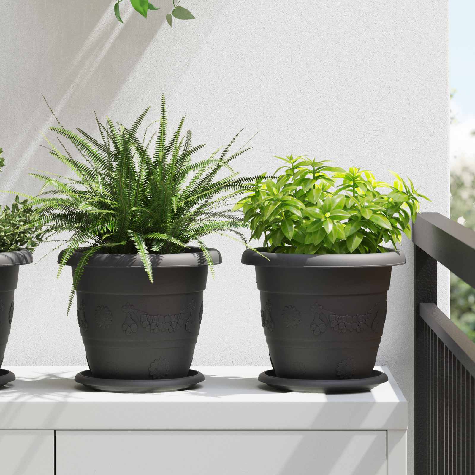 Blumentöpfe 6 pcs Ziegelrot Ø 22 x 18 cm Kunststoff