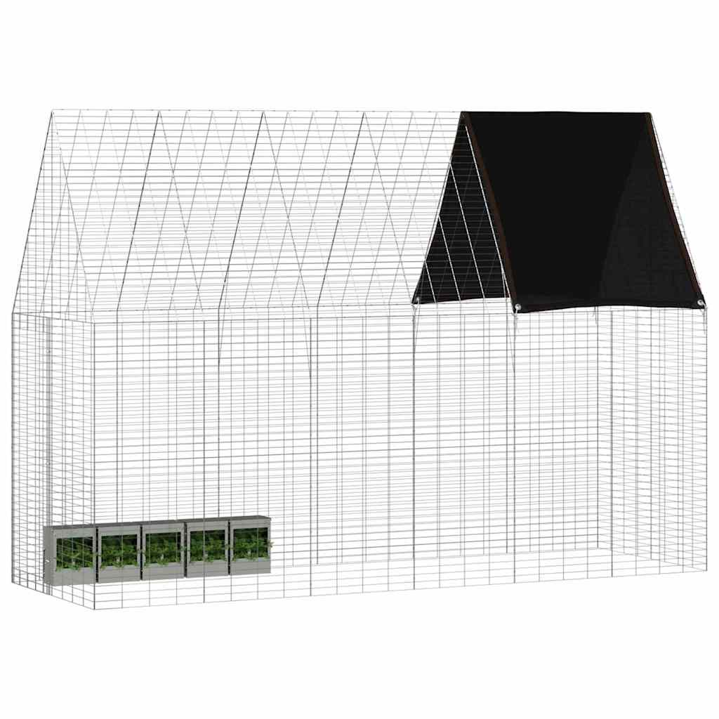 Hühnerkäfig 2 pcs Silber 600 x 100 x 210 cm Verzinkter Stahl