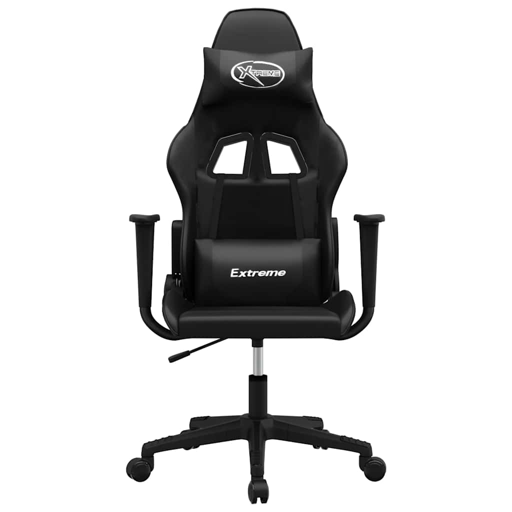 Gaming-Stuhl mit Massagefunktion Schwarz und Blau Kunstleder