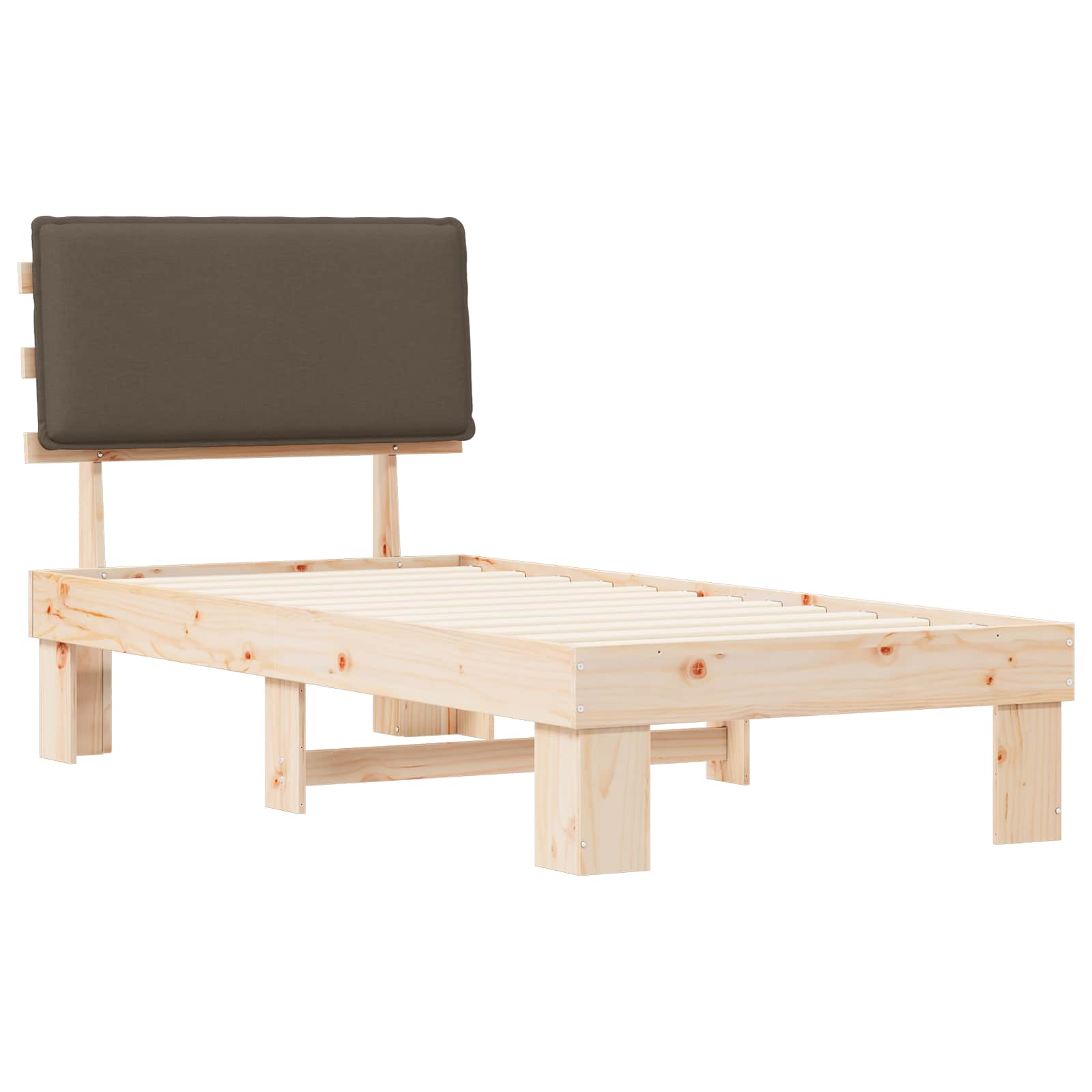 Bettgestell mit gepolstertem Kopfteil Hellgrau 200 x 200 cm