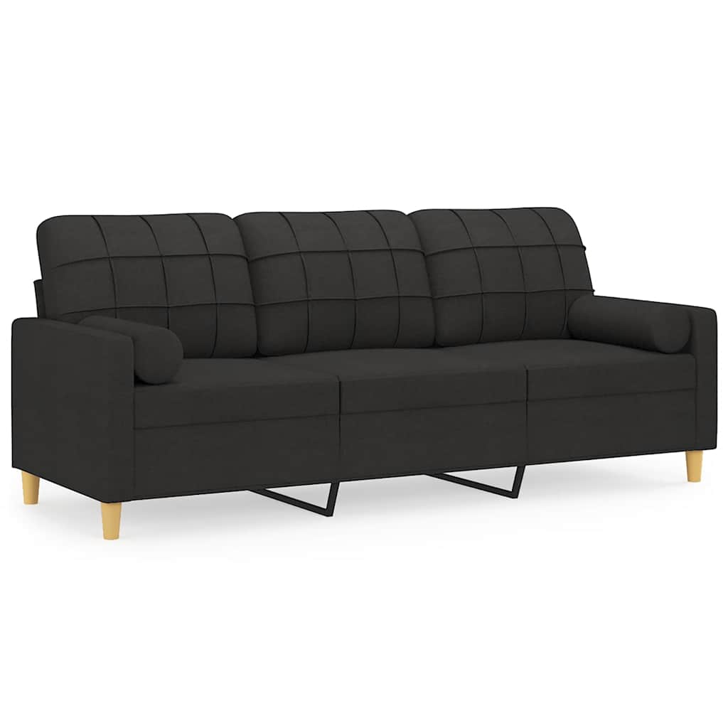 2-Sitzer-Sofa mit Zierkissen Braun 120 cm Stoff